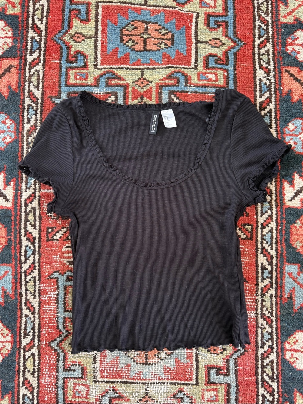 Set of 2 Ribbed Short Sleeve Tops